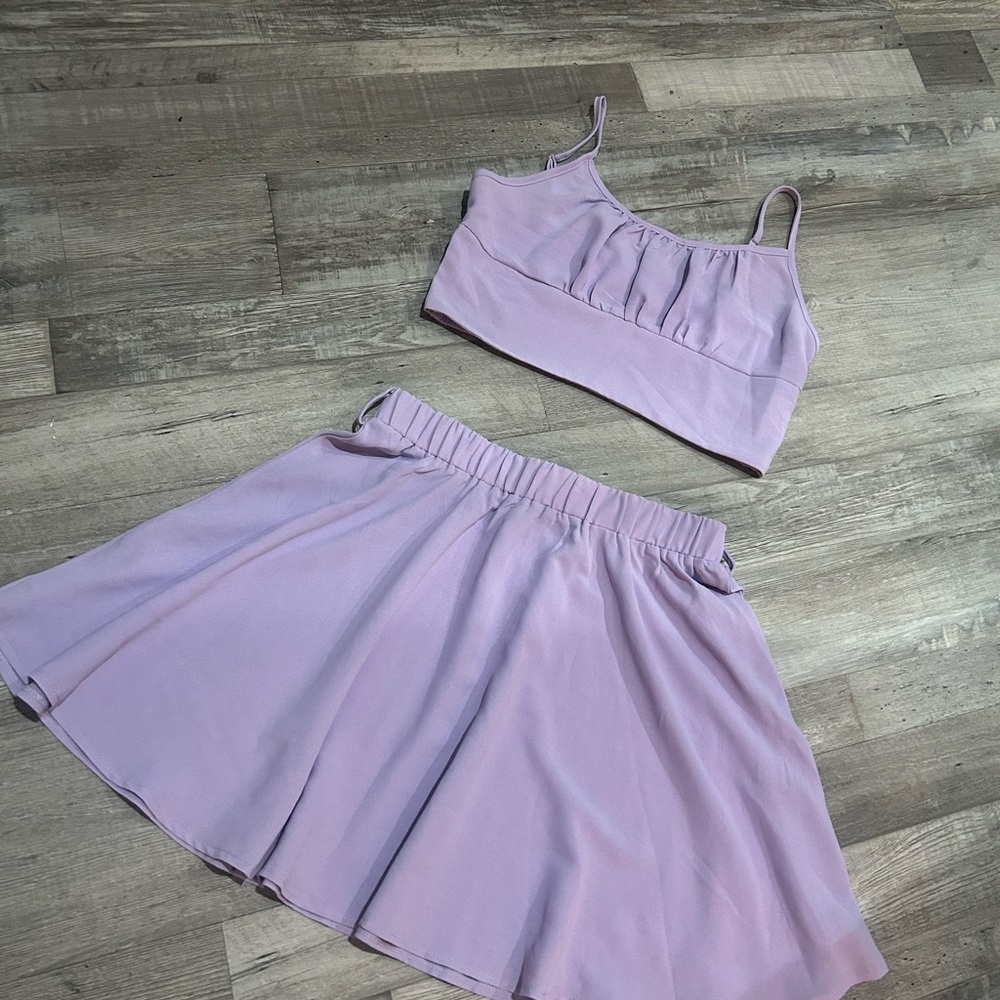 SHEIN Light Purple Women's Skirt Set